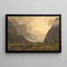 the Troll Peaks in Romsdalen, at the foot of Romsdalshorn on the right - Hans Gude — framed artwork on a wall
