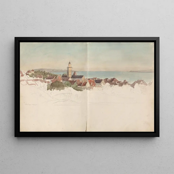 Überlingen - Hans Gude — framed artwork on a wall