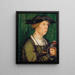 Portrait of a member of the Weiss family of Augsburg - Hans Holbein the Elder — framed artwork on a wall