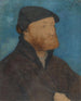 Portrait of a man with a black beret - Hans Holbein the Younger — artwork view