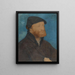 Portrait of a man with a black beret - Hans Holbein the Younger — framed artwork on a wall
