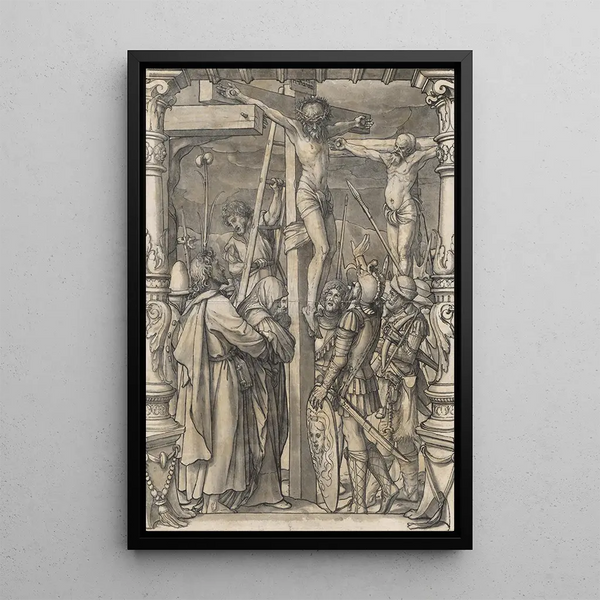 The Christ on the Cross - Hans Holbein the Younger — framed artwork on a wall