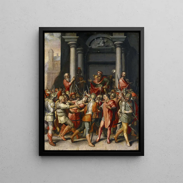 Death of Virginie - Hans Holbein the Younger — framed artwork on a wall