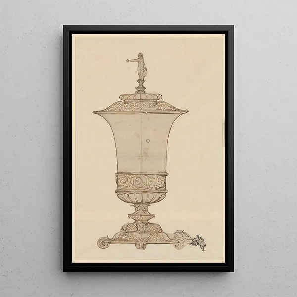 Coupe couverte avec figure féminine allégorique - Hans Holbein le Jeune — framed artwork on a wall