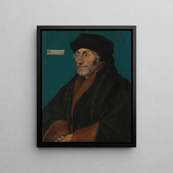 Erasmus of Rotterdam - Hans Holbein the Younger — framed artwork on a wall