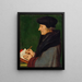 Portrait of Erasmus of Rotterdam Writing - Hans Holbein the Younger — framed artwork on a wall