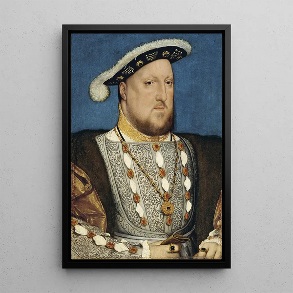 Portrait of Henry VIII - Hans Holbein the Younger — framed artwork on a wall