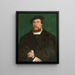 Portrait of a Hanseatic Merchant - Hans Holbein the Younger — framed artwork on a wall