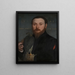 Portrait of a noble with a falcon - Hans Holbein the Younger — framed artwork on a wall