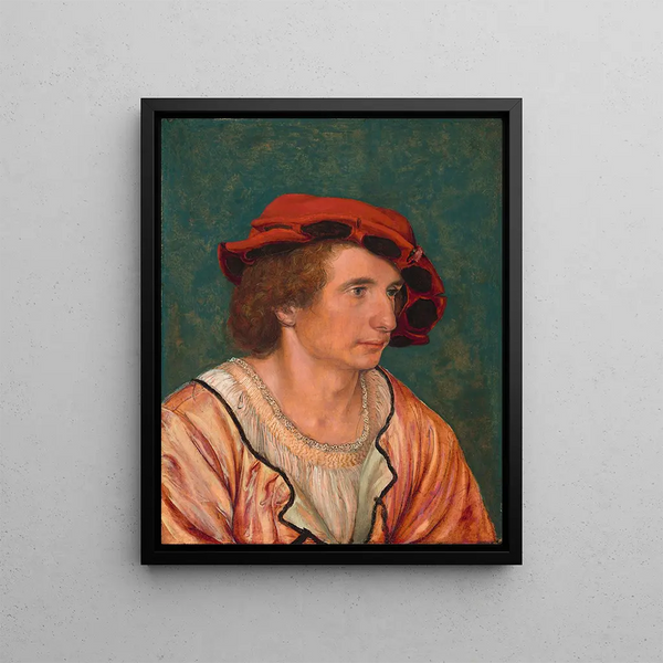 Portrait of a young man - Hans Holbein the Younger — framed artwork on a wall