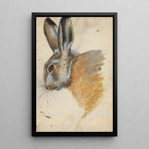 Head of Hare - Hans Hug Kluber — framed artwork on a wall