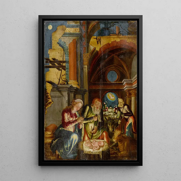 The Nativity - Hans Hug Kluber — framed artwork on a wall