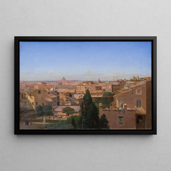 View of Rome from the artist's residence - Hans Jürgen Hammer — framed artwork on a wall