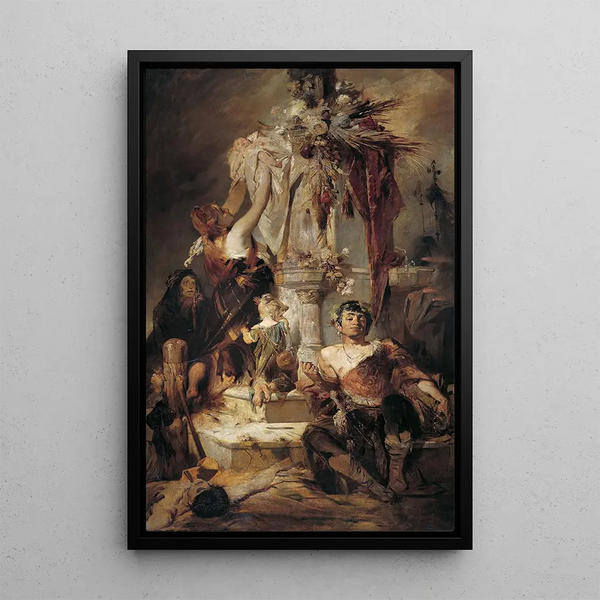Scene of ancient victim - Hans Makart — framed artwork on a wall
