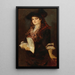 Portrait of a Lady with a Fan - Hans Makart — framed artwork on a wall