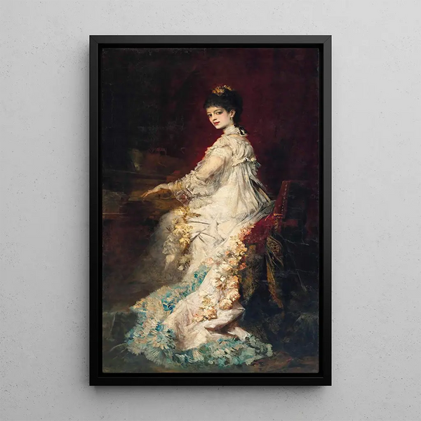 Portrait of Maria Countess von Dönhoff - Hans Makart — framed artwork on a wall