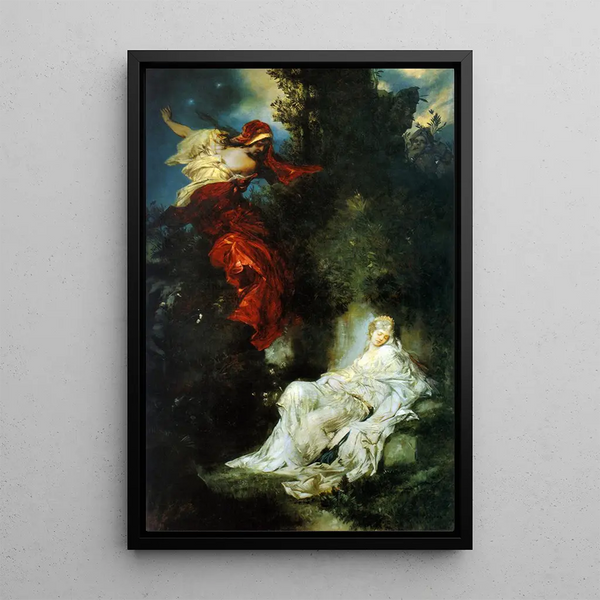 Snow White Sleeping - Hans Makart — framed artwork on a wall