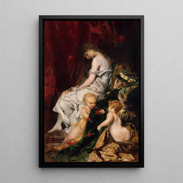 The Dream After the Ball - Hans Makart — framed artwork on a wall