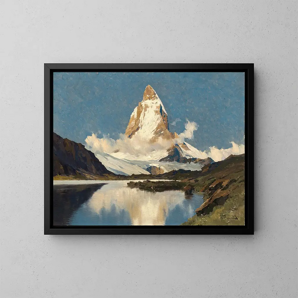 Cervin and Riffelsee Lake - Hans Maurus — framed artwork on a wall