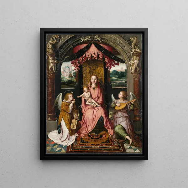 Virgin and Child Painting - Hans Memling — framed artwork on a wall