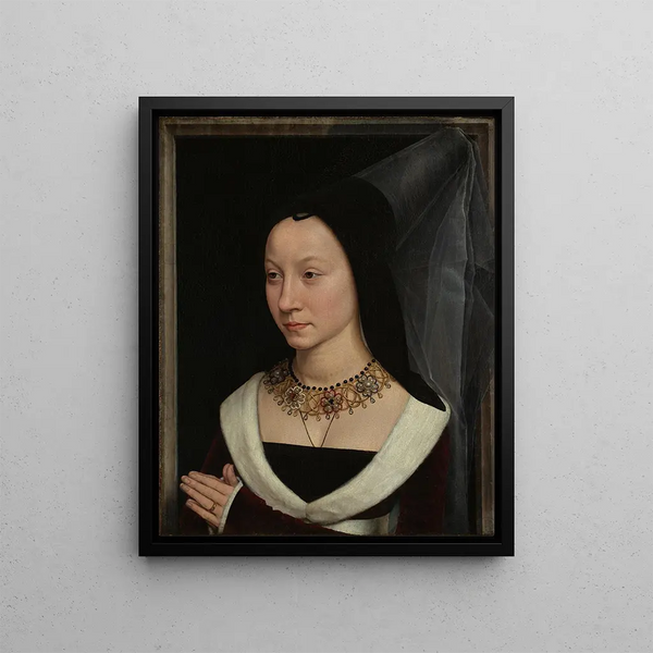 Maria Portinari Maria Maddalena Baroncelli née en 1456 - Hans Memling — framed artwork on a wall