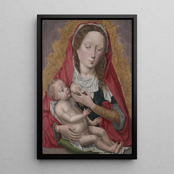 Virgin and Child Painting - Hans Memling — framed artwork on a wall