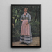 Young girl in a garden - Hans Michael Therkildsen — framed artwork on a wall