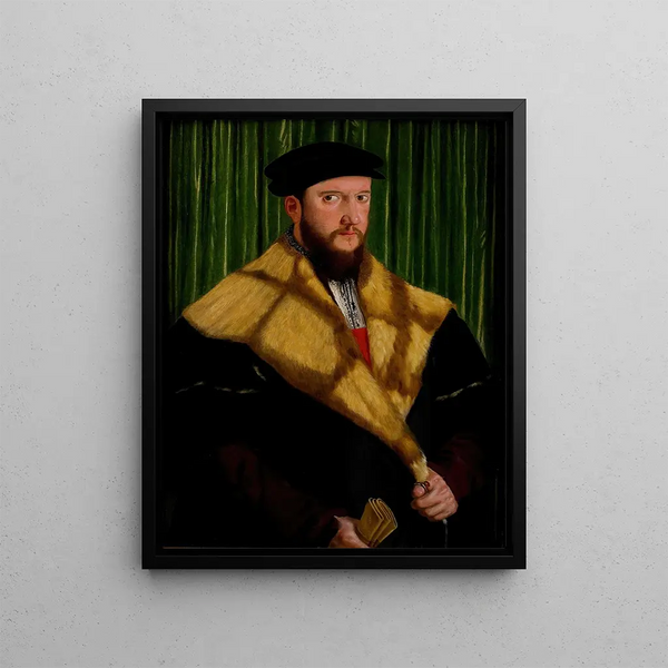 Portrait of a Gentleman - Hans Mielich — framed artwork on a wall