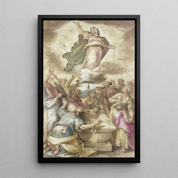 Assumption of Mary - Hans Rottenhammer — framed artwork on a wall