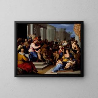 Let the little children come to me - Hans Rottenhammer — framed artwork on a wall