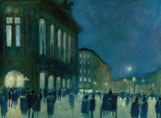 View of the Vienna State Opera at night - Hans Ruzicka-Lautenschlaeger — artwork view