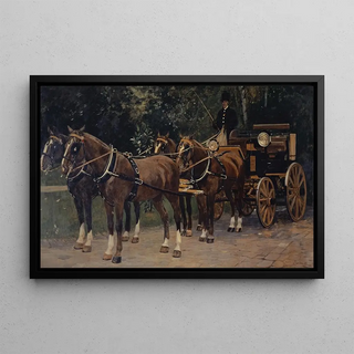 A four-horse team - Hans Sandreuter — framed artwork on a wall
