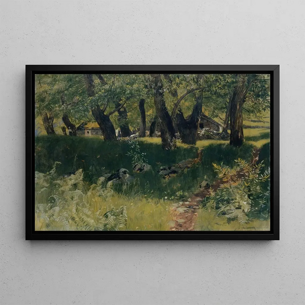 Chestnut Forest near Bignasco - Hans Sandreuter — framed artwork on a wall