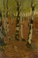 Bosquet de hêtres à Gruyères avec ramasseur de bois - Hans Sandreuter — artwork view
