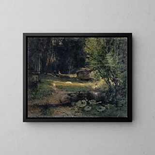 Interior of a Forest - Hans Sandreuter — framed artwork on a wall