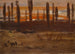 Small landscape painting with evening ambiance - Hans Sandreuter — artwork view