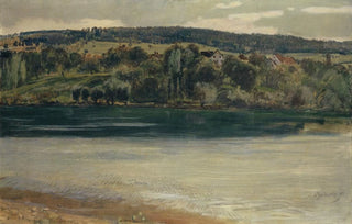 The Rhine near Stein, Rhine bank at dusk - Hans Sandreuter — artwork view