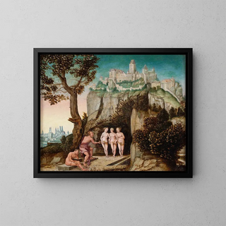 The Judgment of Paris - Hans Schäufelein the Elder — framed artwork on a wall