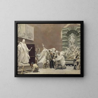 The sculptor Rudolf Weyr in his studio - Hans Temple — framed artwork on a wall