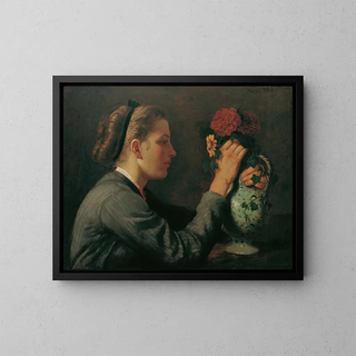 Agathe Thoma, the artist's sister - Hans Thoma — framed artwork on a wall