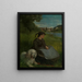 Agathe with a white dog - Hans Thoma — framed artwork on a wall