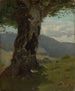 Old tree trunk with view of the valley - Hans Thoma — artwork view