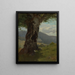 Old tree trunk with view of the valley - Hans Thoma — framed artwork on a wall