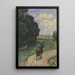 Cavalier sur un chemin en lisière de forêt - Hans Thoma — framed artwork on a wall