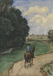 Cavalier sur un chemin en lisière de forêt - Hans Thoma — artwork view