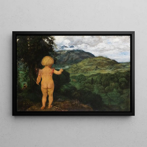 Love Spies on Lovers - Hans Thoma — framed artwork on a wall