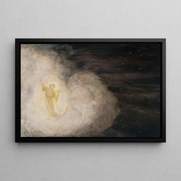 Angel with the Star of Bethlehem - Hans Thoma — framed artwork on a wall