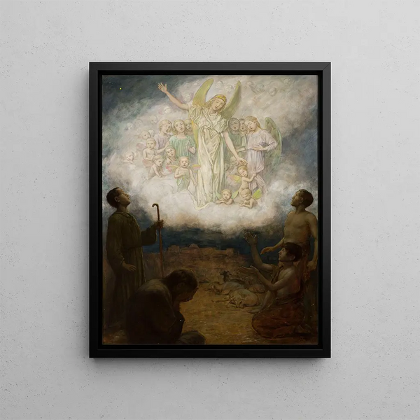 Annunciation to the Shepherds - Hans Thoma — framed artwork on a wall