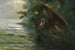 Hunting Priest in a Canoe by the Lake Watching Ducks - Hans Thoma — artwork view
