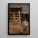 Corner of a Country House with Garden Fence and Hen - Hans Thoma — framed artwork on a wall
